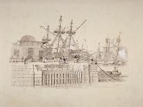 View of the Wapping Entrance and South Quay of London Docks, C1824-Henry Moses-Giclee Print