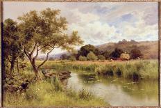 On the Thames Near Marlow-Henry Parker-Framed Stretched Canvas