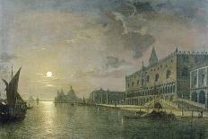 Moonlit View of the Bacino Di San Marco, Venice, with the Doge's Palace-Henry Pether-Giclee Print