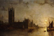 A Full Moon on the River at Brentford-Henry Pether-Giclee Print