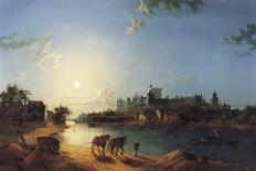 A Full Moon on the River at Brentford-Henry Pether-Giclee Print