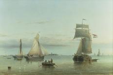 Sailing Ships Off the Coast at Tynemouth-Henry Redmore-Framed Stretched Canvas