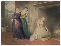 Cinderella by the Fireside is Taunted by Her Two Sisters Before Leaving for the Ball-Henry Richter-Stretched Canvas