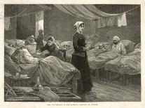Florence Nightingale Walks Between the Rows of Beds in the Barrack Hospital-Henry Roberts-Framed Stretched Canvas