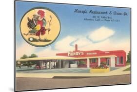Henry's Restaurant and Drive-In, Roadside Retro-null-Mounted Art Print