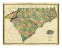 Map of North and South Carolina, c.1823-Henry S^ Tanner-Art Print