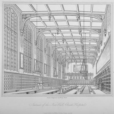Interior View of the Hall, Christ's Hospital, City of London, 1833