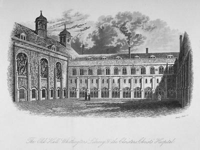 The Old Hall, Whittington's Library and the Cloisters, Christ's Hospital, City of London, 1825