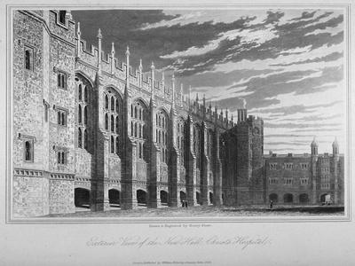 View of the Hall, Christ's Hospital, City of London, 1833