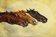The Great ,000 Match - Entering the Last Furlong (Oil on Canvas)-Henry Stull-Giclee Print