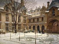 Le Jardin du musée Carnavalet, effet de neige-Henry Tenre-Framed Stretched Canvas