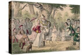 Henry the 8th and His Queen Out a Maying, 1850-John Leech-Stretched Canvas