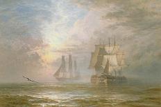 Men of War at Anchor, 1873-Henry Thomas Dawson-Stretched Canvas