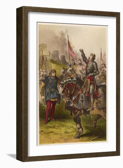Henry V, Act IV Scene I: Henry V Victorious after the Battle of Agincourt-Joseph Kronheim-Framed Art Print