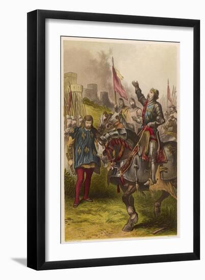 Henry V, Act IV Scene I: Henry V Victorious after the Battle of Agincourt-Joseph Kronheim-Framed Art Print