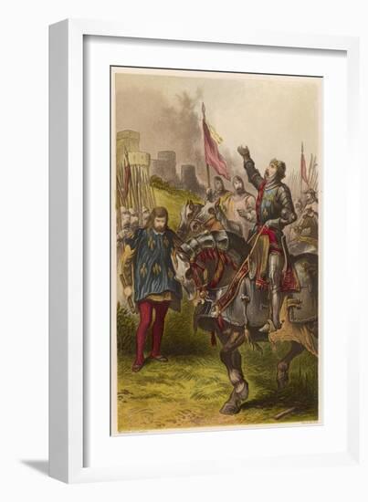 Henry V, Act IV Scene I: Henry V Victorious after the Battle of Agincourt-Joseph Kronheim-Framed Art Print