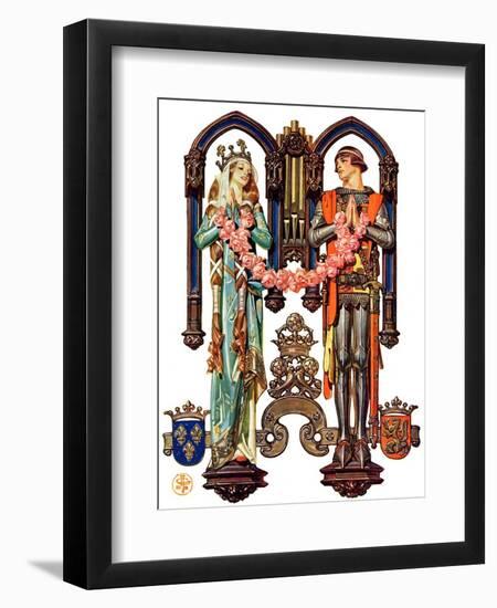 "Henry V and His French Bride,"July 26, 1930-Joseph Christian Leyendecker-Framed Giclee Print