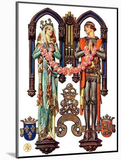 "Henry V and His French Bride,"July 26, 1930-Joseph Christian Leyendecker-Mounted Giclee Print