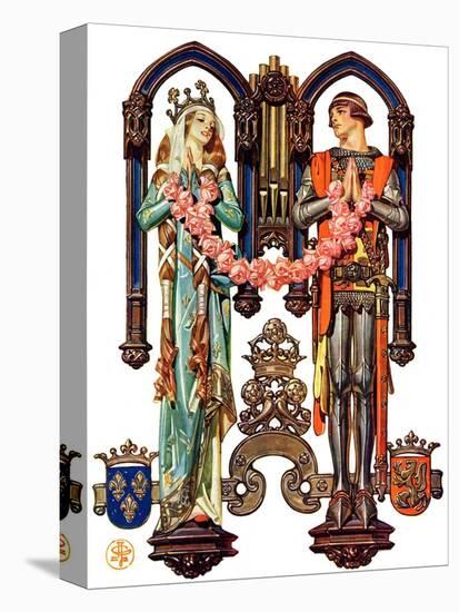 "Henry V and His French Bride,"July 26, 1930-Joseph Christian Leyendecker-Stretched Canvas