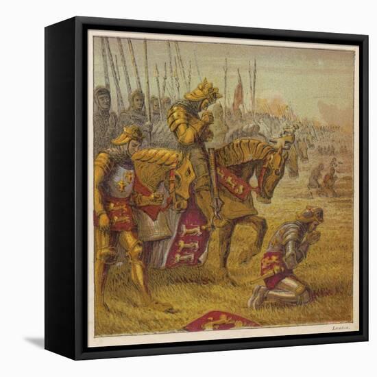 Henry V and His Troops Pray for Victory Over the French Before the Battle of Agincourt-Joseph Kronheim-Framed Stretched Canvas