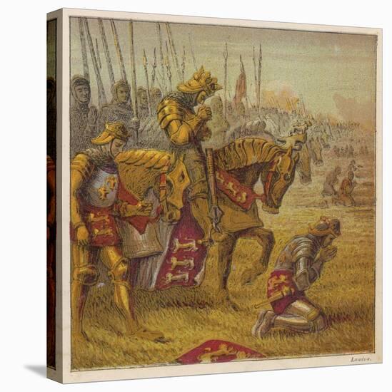 Henry V and His Troops Pray for Victory Over the French Before the Battle of Agincourt-Joseph Kronheim-Stretched Canvas