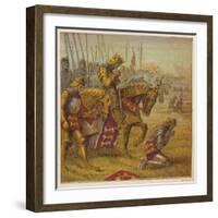 Henry V and His Troops Pray for Victory Over the French Before the Battle of Agincourt-Joseph Kronheim-Framed Photographic Print