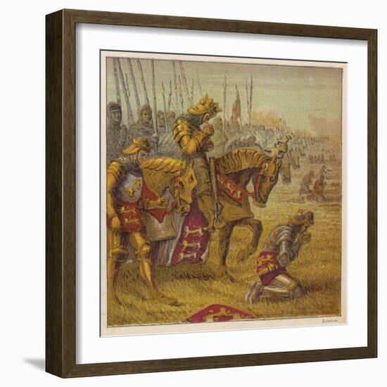 Henry V and His Troops Pray for Victory Over the French Before the Battle of Agincourt-Joseph Kronheim-Framed Photographic Print