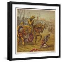 Henry V and His Troops Pray for Victory Over the French Before the Battle of Agincourt-Joseph Kronheim-Framed Photographic Print