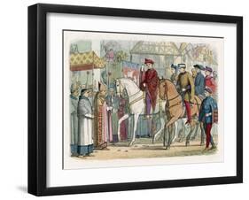 Henry V of England and Charles VI of France Enter Paris after the Treaty of Troyes-null-Framed Art Print