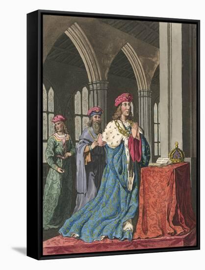 Henry VI at Devotions-Charles Hamilton Smith-Framed Stretched Canvas