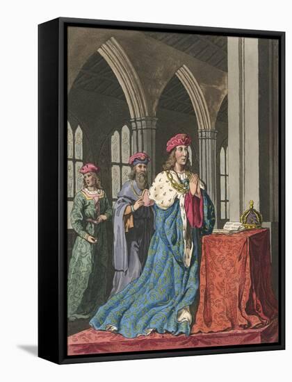 Henry VI at Devotions-Charles Hamilton Smith-Framed Stretched Canvas