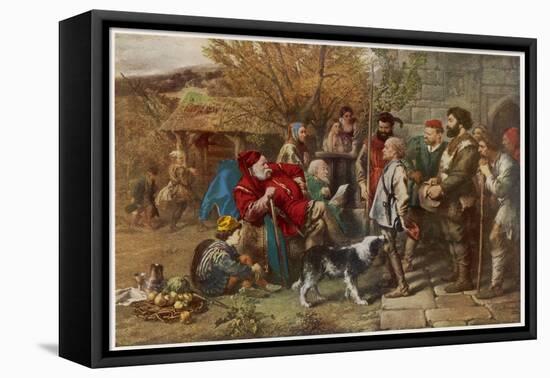 Henry VI, Falstaff Reviews His Ragged Regiment-Sir John Gilbert-Framed Stretched Canvas