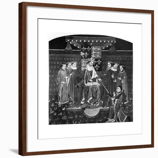 Henry VI Presenting a Sword to John Talbot, Earl of Salisbury, C1445-null-Framed Giclee Print