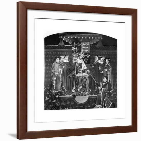 Henry VI Presenting a Sword to John Talbot, Earl of Salisbury, C1445-null-Framed Giclee Print