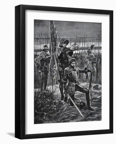 Henry VII Crowned at Bosworth, Illustration from The History of the Nation-Richard Caton Woodville-Framed Giclee Print