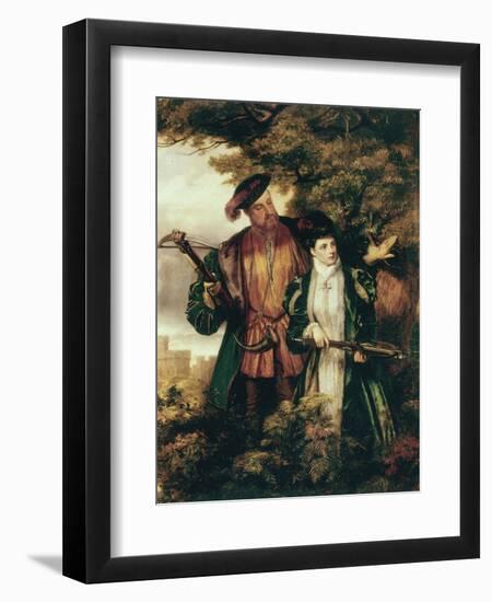 Henry VIII and Anne Boleyn Deer Shooting in Windsor Forest-William Powell Frith-Framed Giclee Print