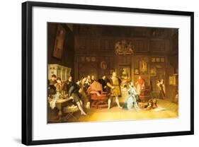 Henry VIII and Anne Boleyn Observed by Queen Catherine, 1870-Marcus Stone-Framed Giclee Print