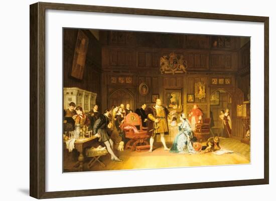 Henry VIII and Anne Boleyn Observed by Queen Catherine, 1870-Marcus Stone-Framed Giclee Print