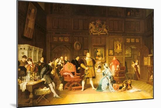 Henry VIII and Anne Boleyn Observed by Queen Catherine, 1870-Marcus Stone-Mounted Giclee Print