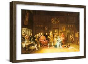 Henry VIII and Anne Boleyn Observed by Queen Catherine, 1870-Marcus Stone-Framed Giclee Print