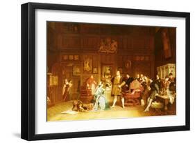 Henry VIII and Anne Boleyn Observed by Queen Katherine, 1870-Marcus Stone-Framed Giclee Print