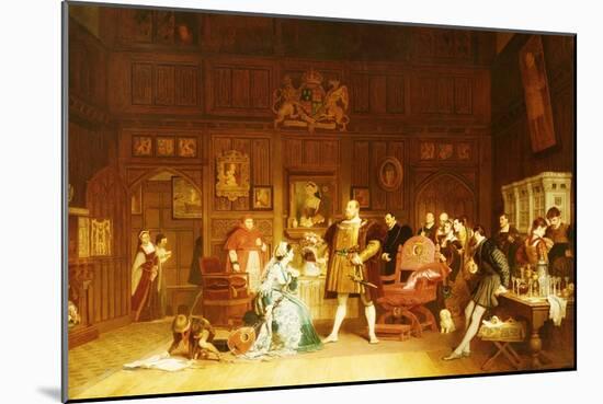 Henry VIII and Anne Boleyn Observed by Queen Katherine, 1870-Marcus Stone-Mounted Giclee Print