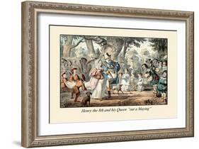 Henry VIII and His Queen Out A'maying-John Leech-Framed Art Print