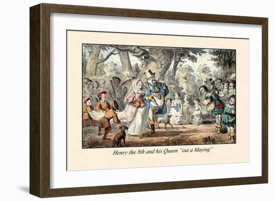 Henry VIII and His Queen Out A'maying-John Leech-Framed Art Print