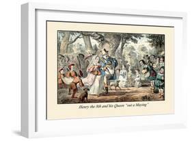 Henry VIII and His Queen Out A'maying-John Leech-Framed Art Print