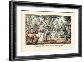 Henry VIII and His Queen Out A'maying-John Leech-Framed Art Print