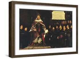 Henry Viii and the Barber Surgeons; Royal College of Surgeons-Hans Holbein the Younger-Framed Art Print