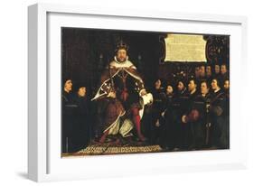 Henry Viii and the Barber Surgeons; Royal College of Surgeons-Hans Holbein the Younger-Framed Art Print