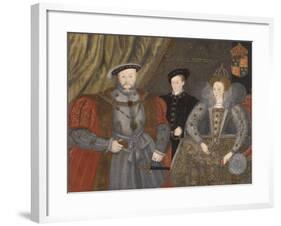 Henry Viii, Elizabeth I, and Edward Vi, 1597-null-Framed Giclee Print