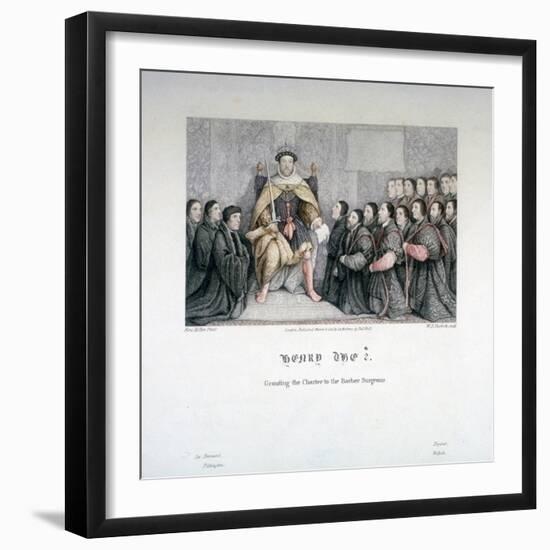 Henry VIII Granting the Charter to the Barber Surgeons, 16th Century-William P Sherlock-Framed Giclee Print